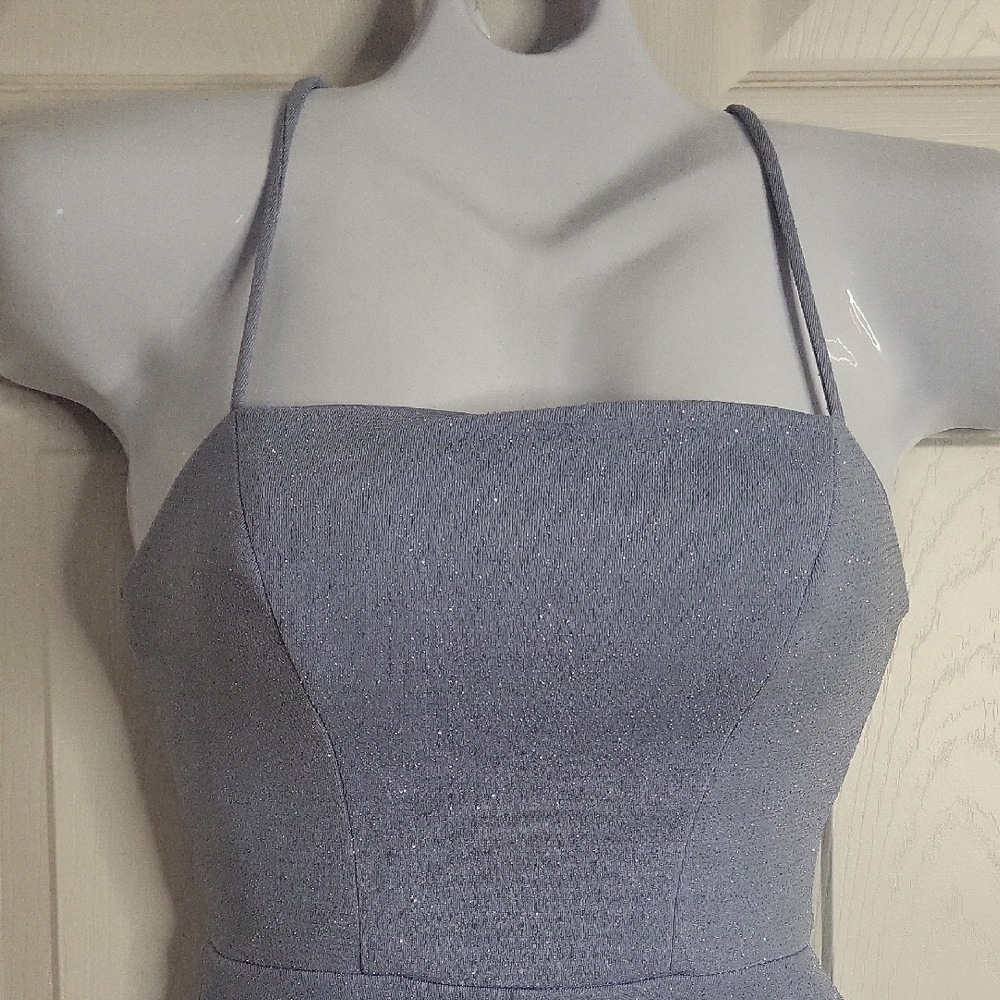 B. Smart Sparkling Light Blue Mini Dress - Picture 2 of 10